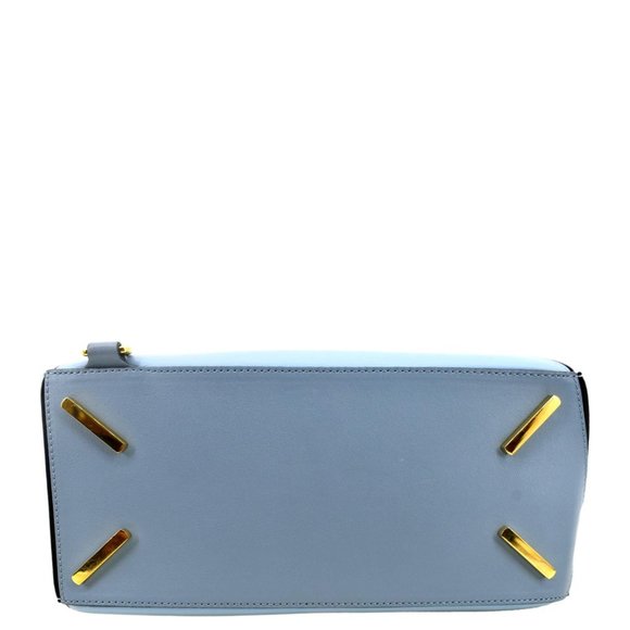 LOEWE  Puzzle Medium Calfskin Leather Shoulder Bag Aqua Light Blue - Picture 9 of 13